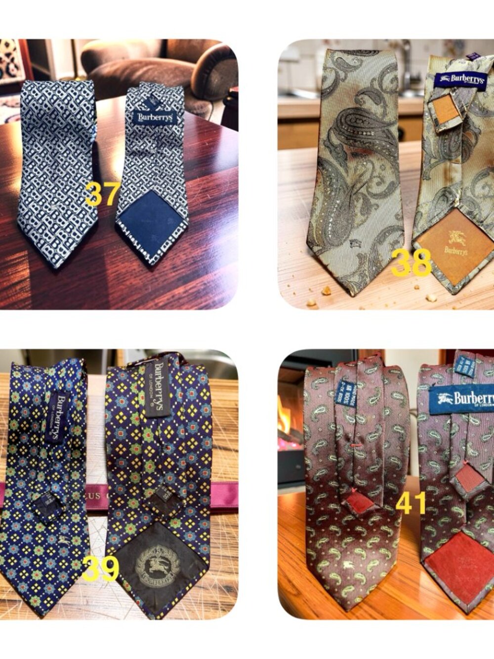 4 Luxury 100% Silk BURBERRYS Neck-Ties Multy-Designes ( Select 1)